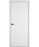 Межкомнатная дверь N1 Гладкая с черным торцом «Белый полипропилен»