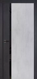 Межкомнатная дверь ДО Легенд 600 бетон антрацит/бетон известковый ст. черное