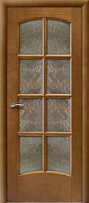 Межкомнатная дверь Эллада "Фемида" дуб тон №2 с решеткой дельта бронза